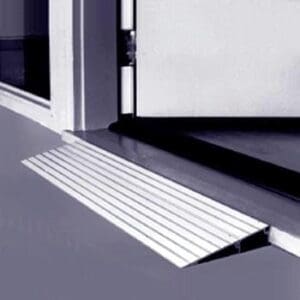 A door step with the handle up to it.